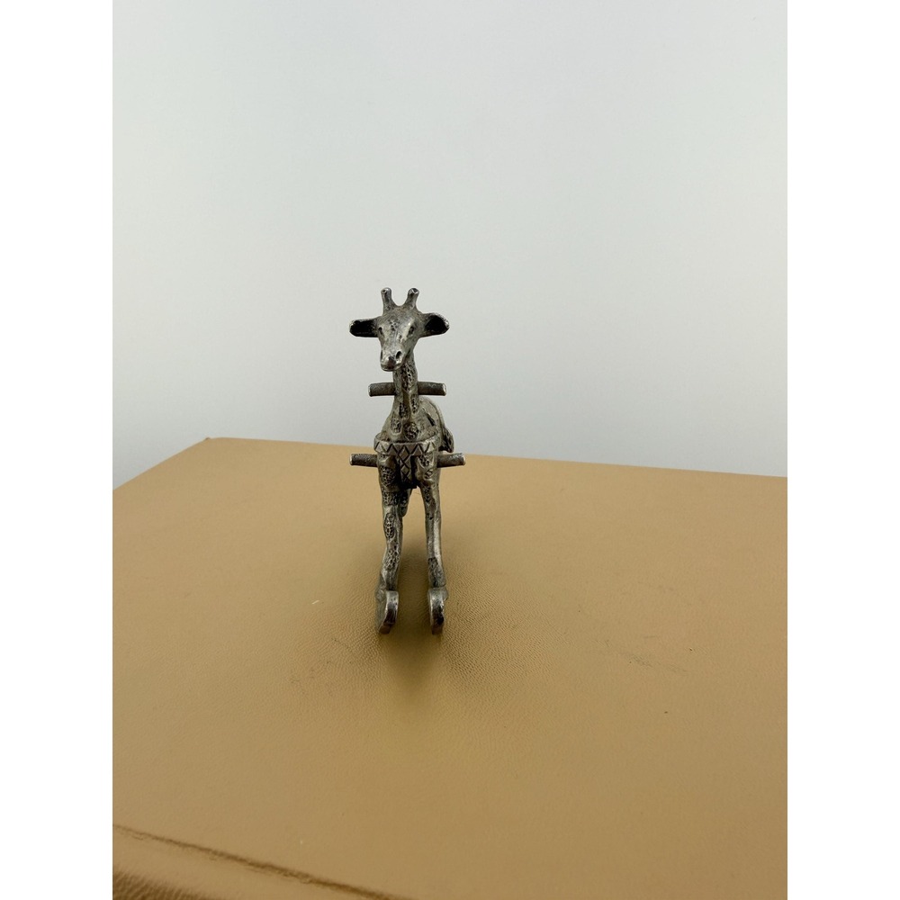 Vintage 1982 Spoontiques Pewter Rocking Giraffe Figurine Metal Rocking Statue - Picture 6 of 10